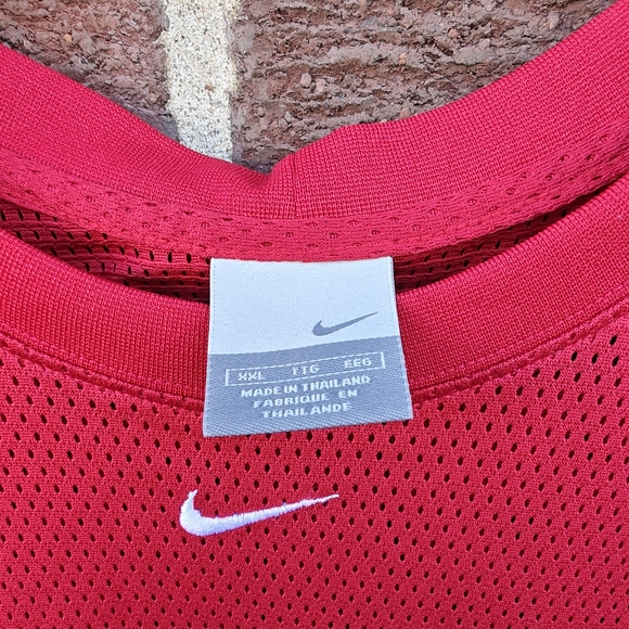Nike Y2K Vintage Basketball Workout Mesh Sleeveless Shirt Red White Sz XXL Men's - Picture 4 of 9